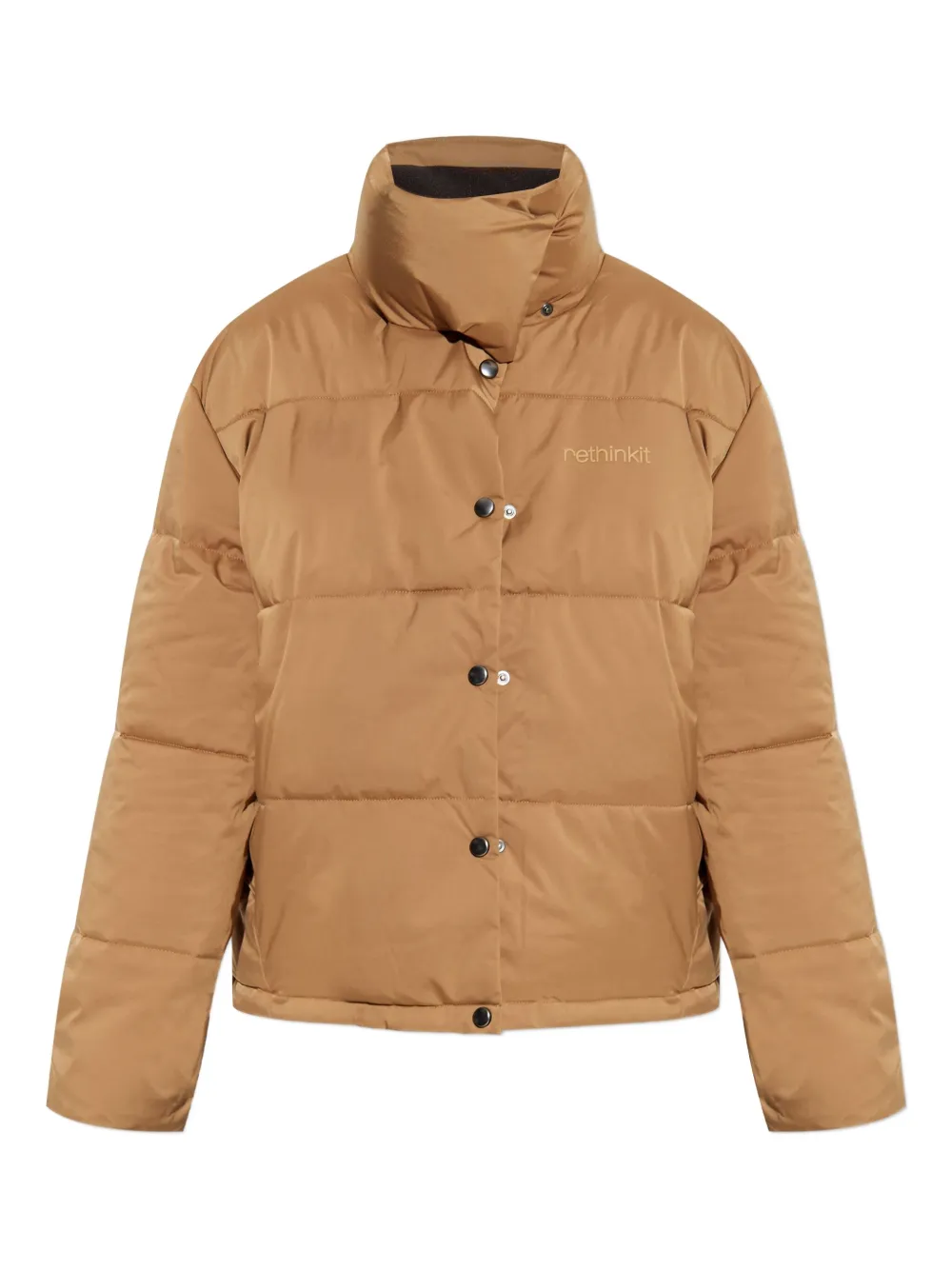 Rethinkit Studios Button Padded Puffer Jacket In Brown