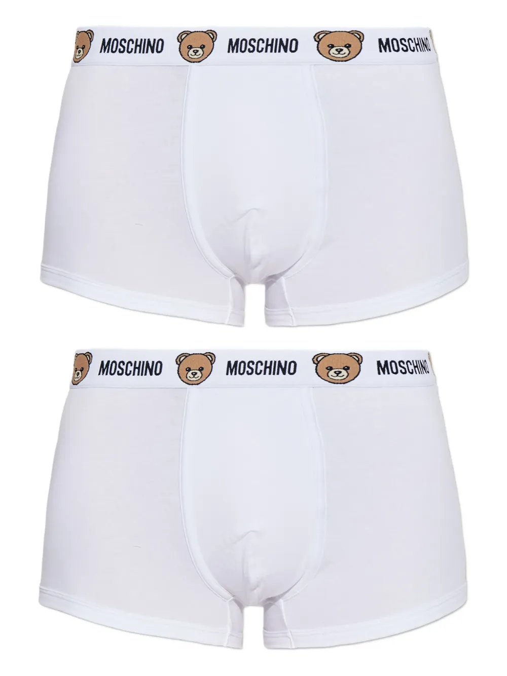 Moschino Logo Bear-detail Cotton Boxers (pack Of Two) In White