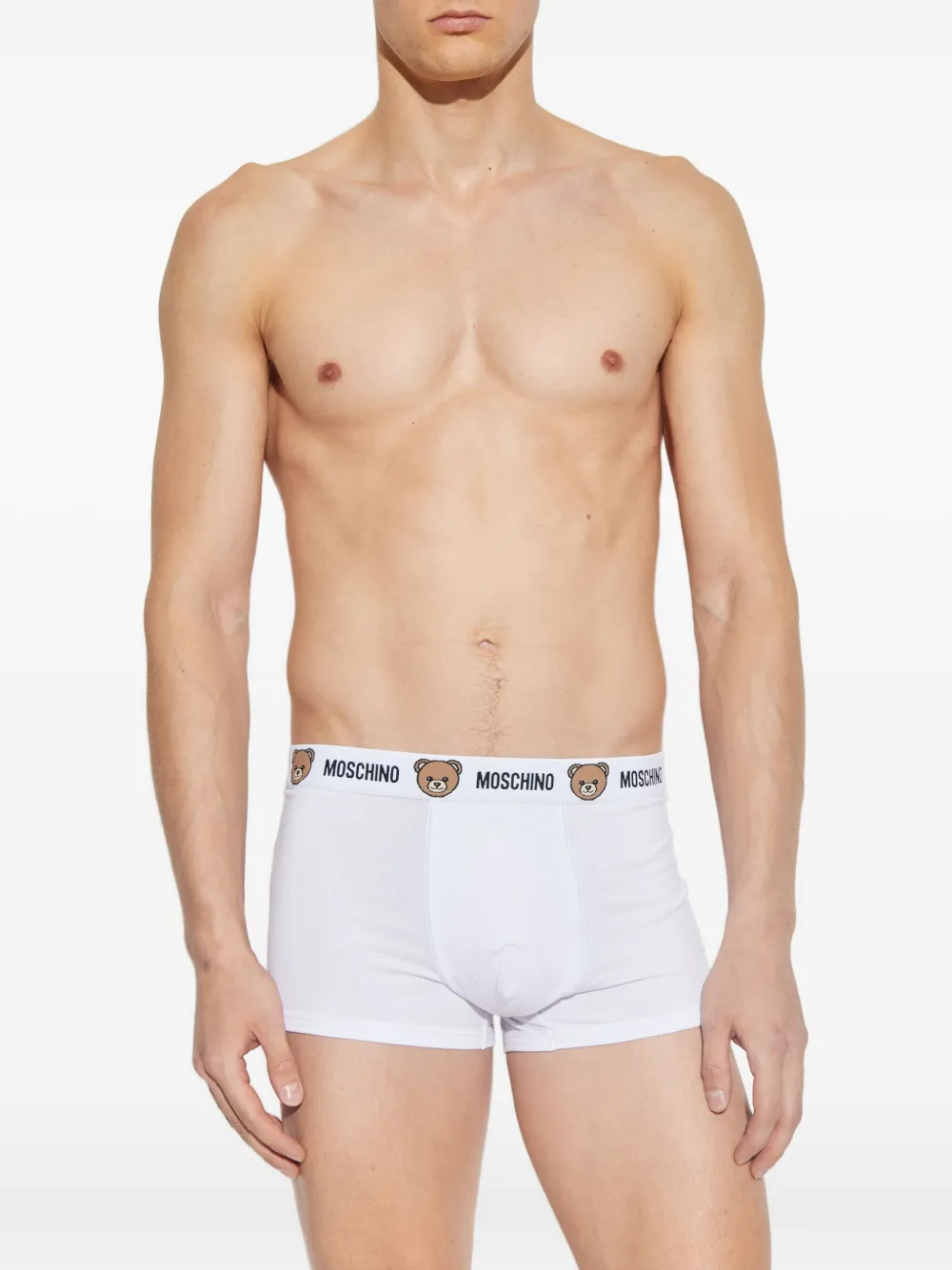 Moschino Logo Bear-detail Cotton Boxers (pack Of Two) In White