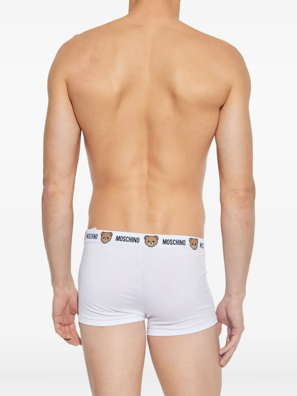 Moschino Logo Bear-detail Cotton Boxers (pack Of Two) In White