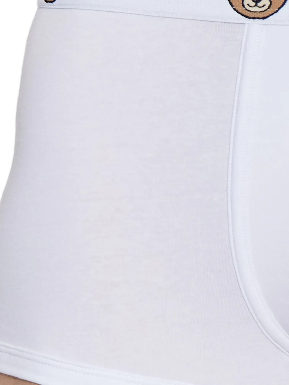 Moschino Twee katoenen boxershorts met beerdetail en logo Wit