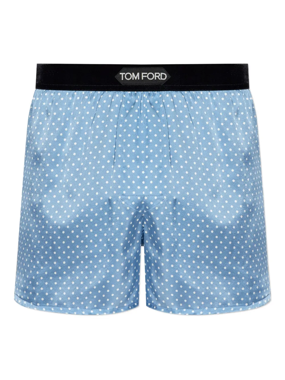 Tom Ford Polka-dot Pattern Silk Boxers In Blue