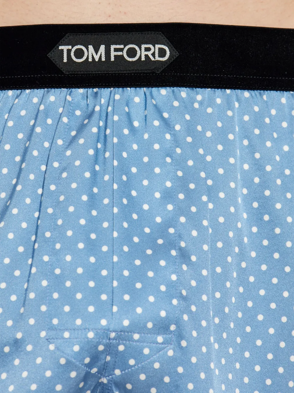 Tom Ford Polka-dot Pattern Silk Boxers In Blue