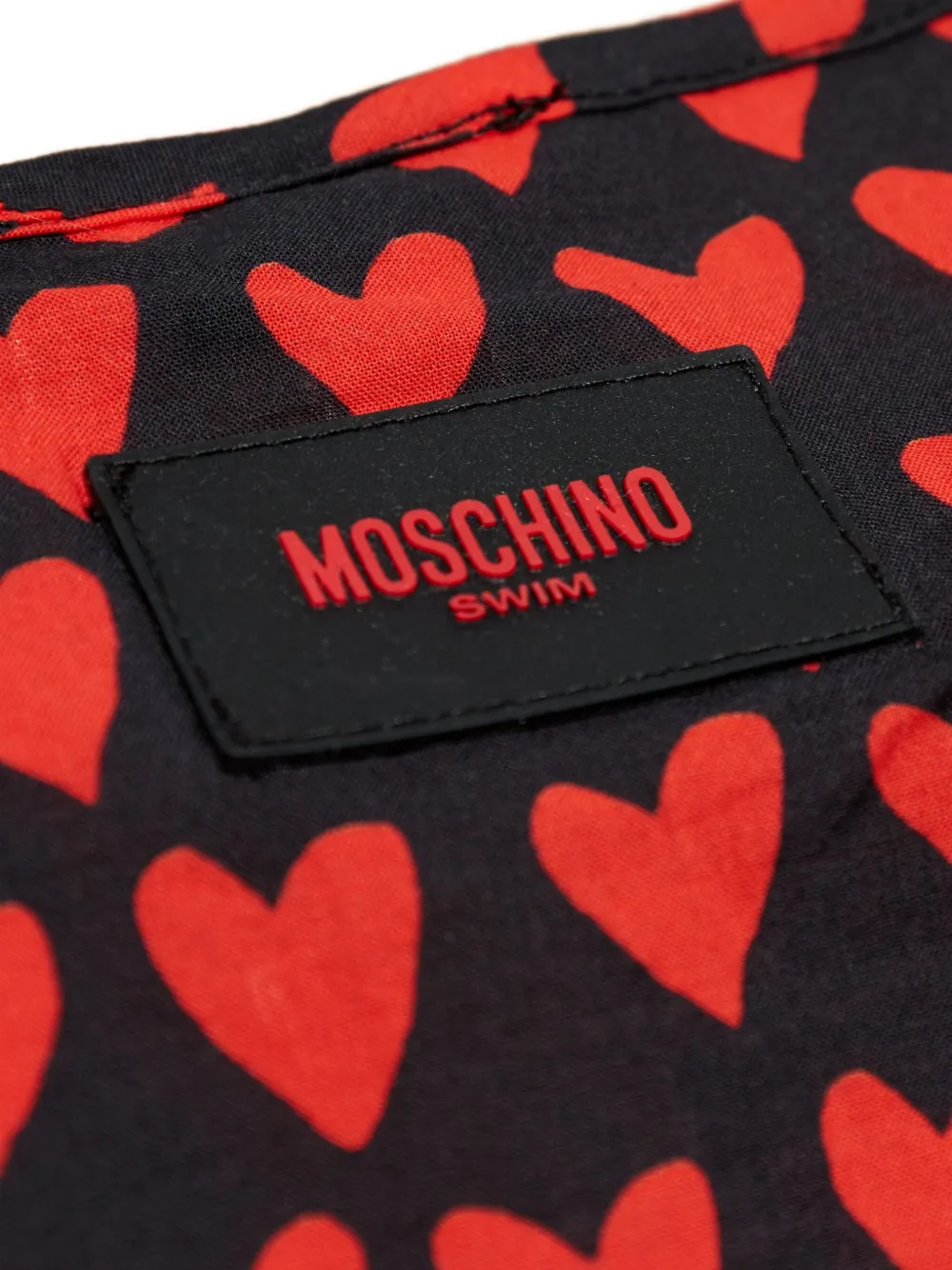Moschino Heart-print V-neck Midi Dress In Red