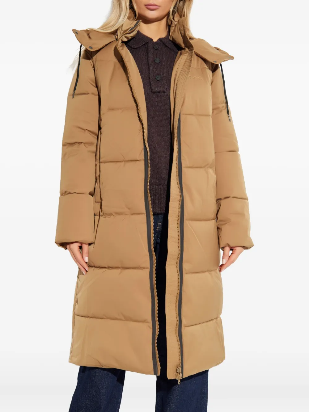 RETHINKIT STUDIOS Gewatteerde jas met capuchon Beige