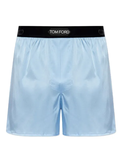 TOM FORD logo-waistband silk boxers