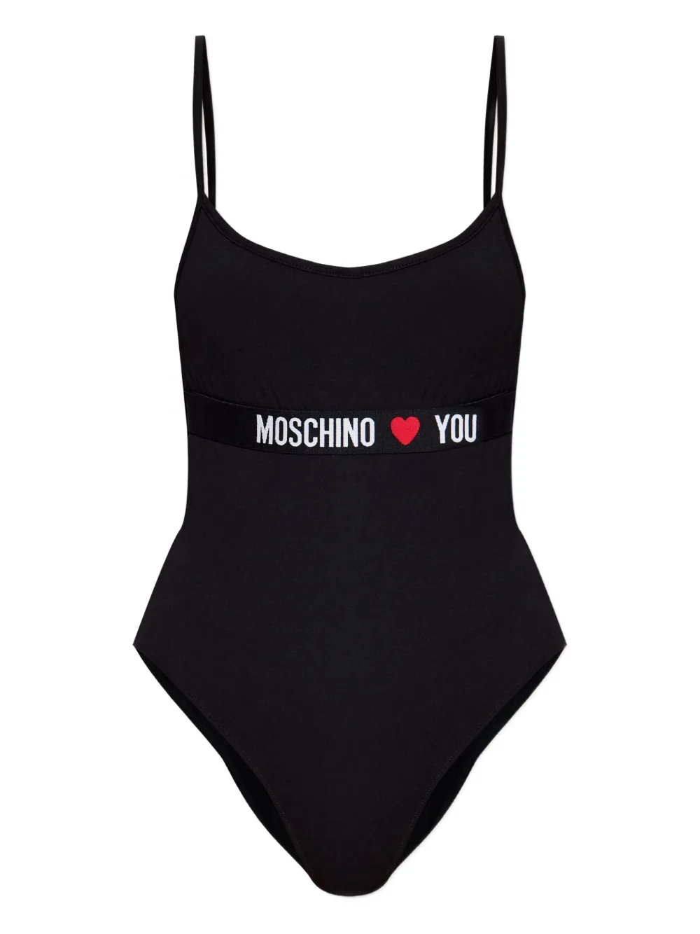 Moschino Strap-detail Bodysuit In Black