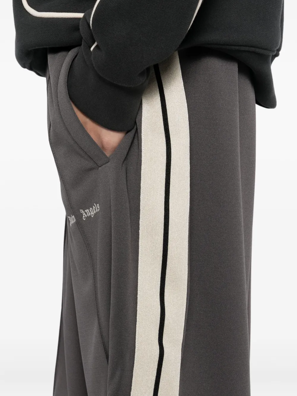 Palm Angels Trainingsshorts met logo Grijs