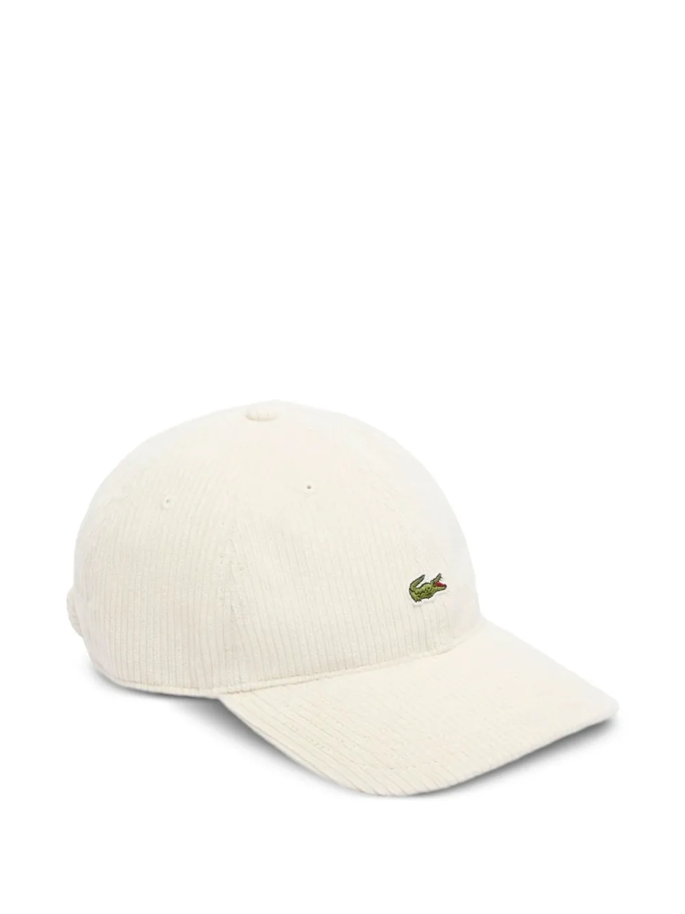 Lacoste Katoenen ribfluwelen pet Wit