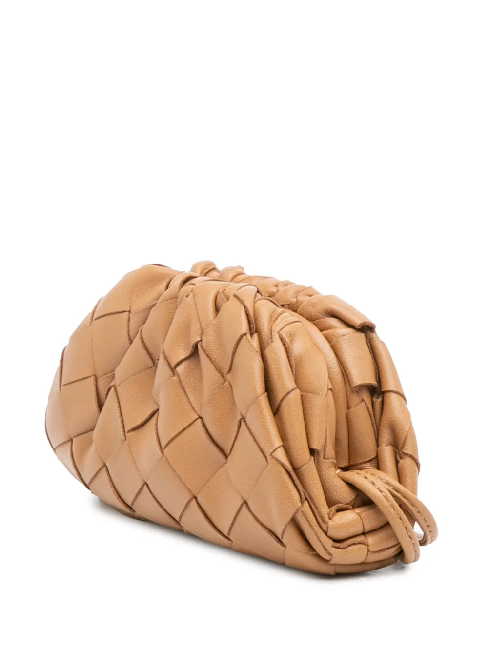 Pre-owned Bottega Veneta 2012-2025 Nappa Intrecciato The Extra Mini Pouch Crossbody Bag In Brown
