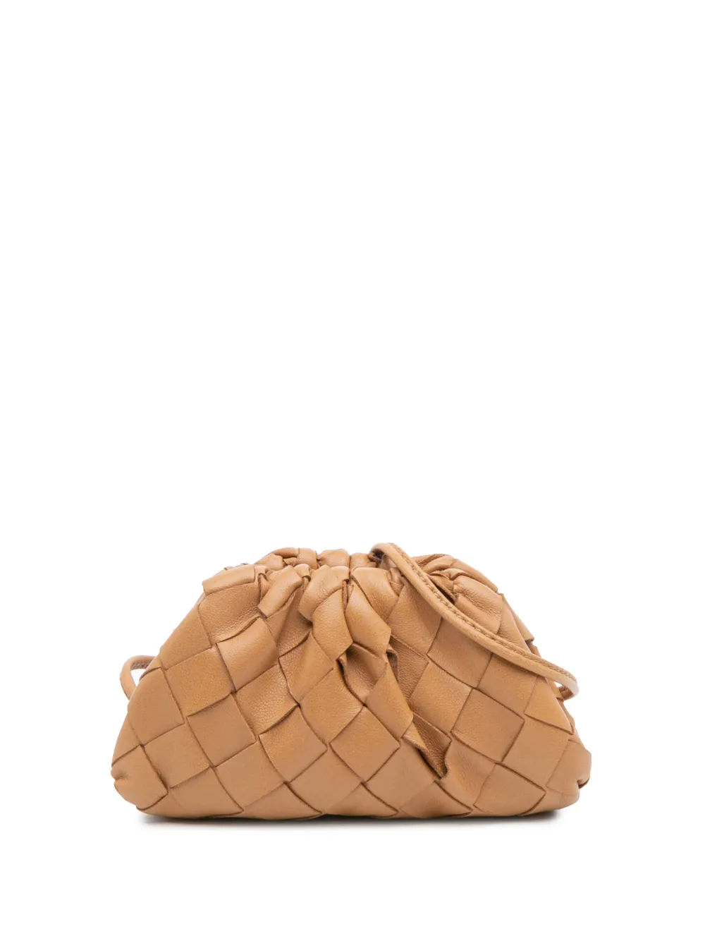 Pre-owned Bottega Veneta 2012-2025 Nappa Intrecciato The Extra Mini Pouch Crossbody Bag In Brown