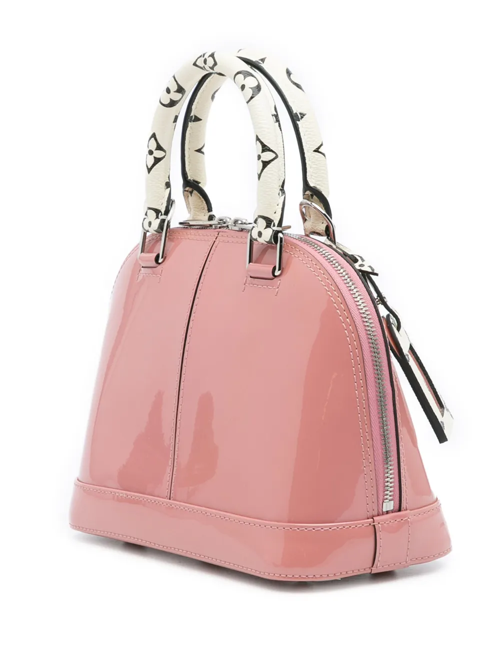 Pre-owned Louis Vuitton 2017 Vernis Miroir Alma Bb Satchel In Pink