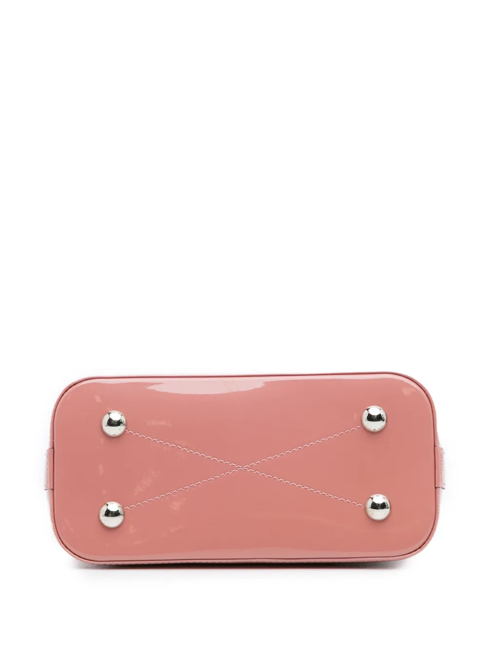 Pre-owned Louis Vuitton 2017 Vernis Miroir Alma Bb Satchel In Pink