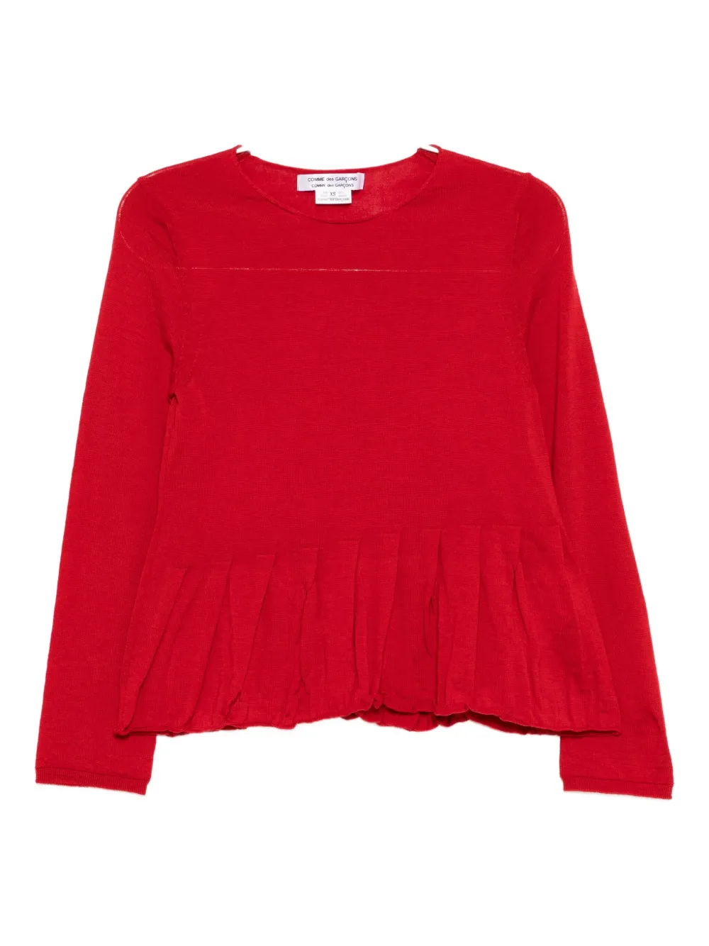 Comme Des Garçons Comme Des Garçons Top plissettato in maglia - Rosso