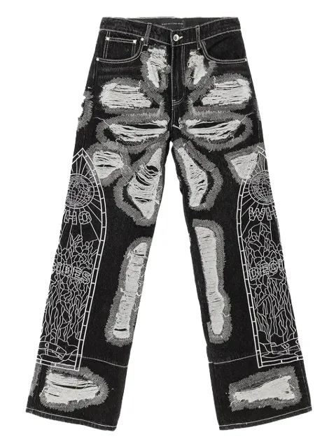 Who Decides War jeans con bordado