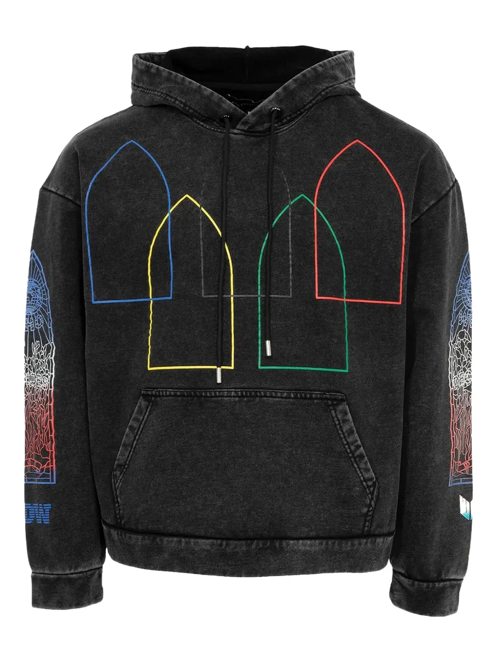 Who Decides War hoodie Intertwined Windows | negro | Image 1