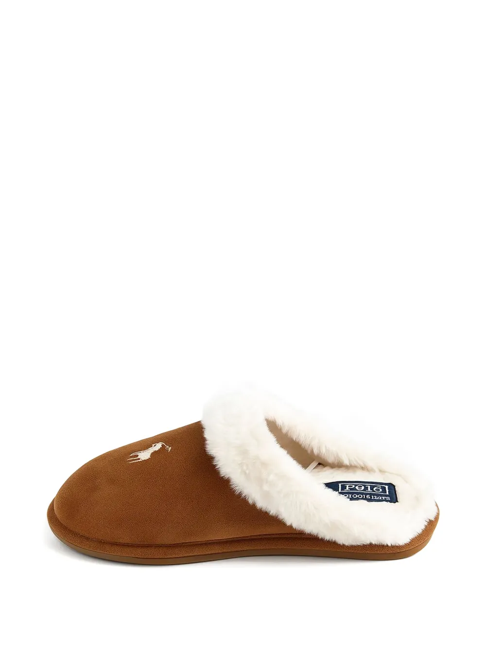 Polo Ralph Lauren Fur Logo Slippers In Neutral