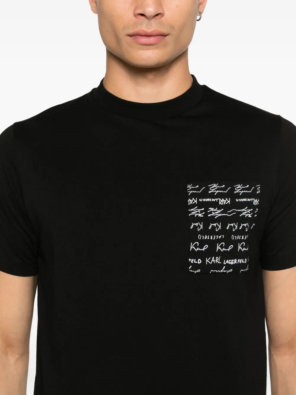 Karl Lagerfeld T-shirt met logoprint Zwart