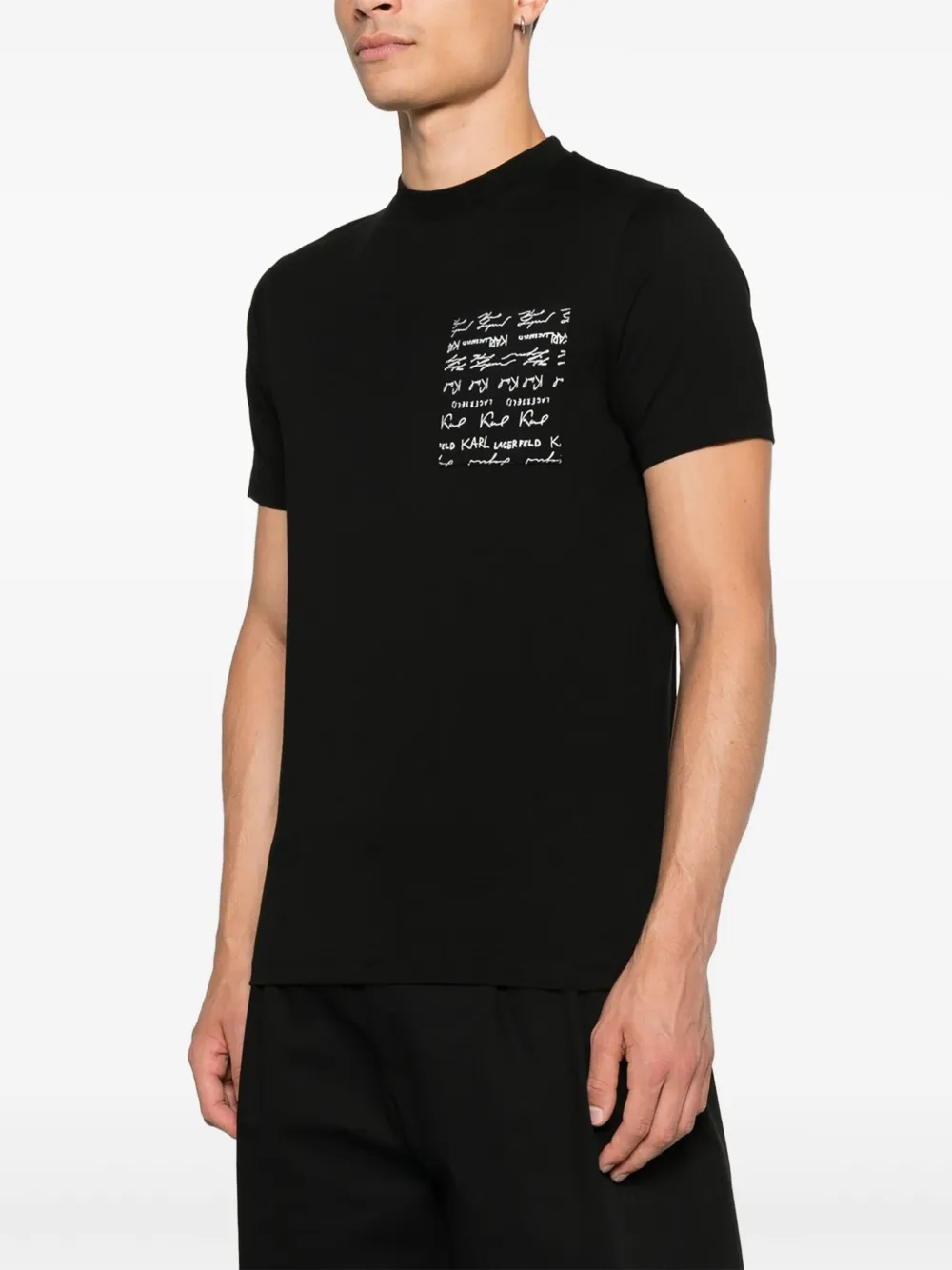 Karl Lagerfeld T-shirt met logoprint Zwart