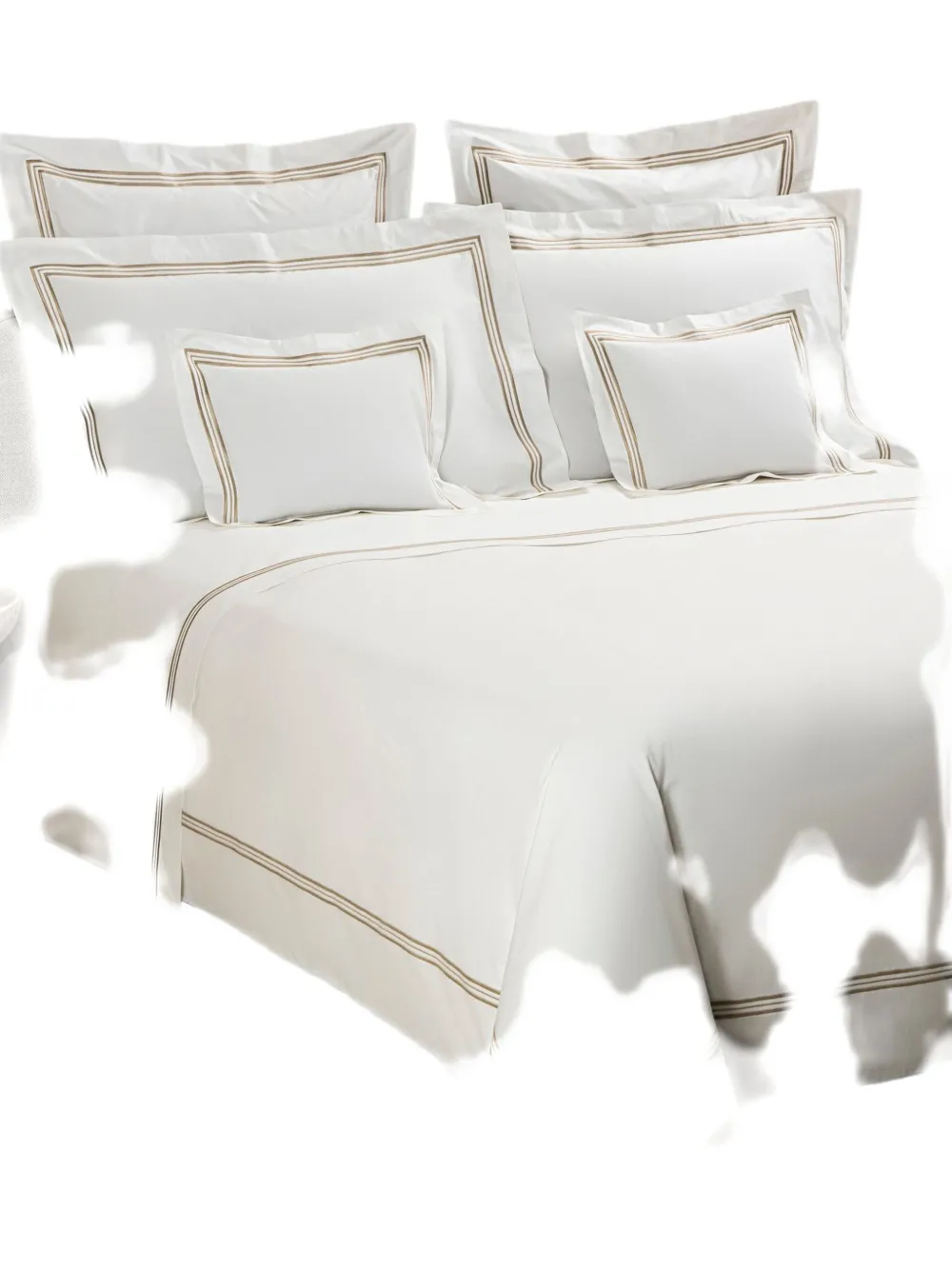 Frette Triplo Popeline Striped Bedset In White