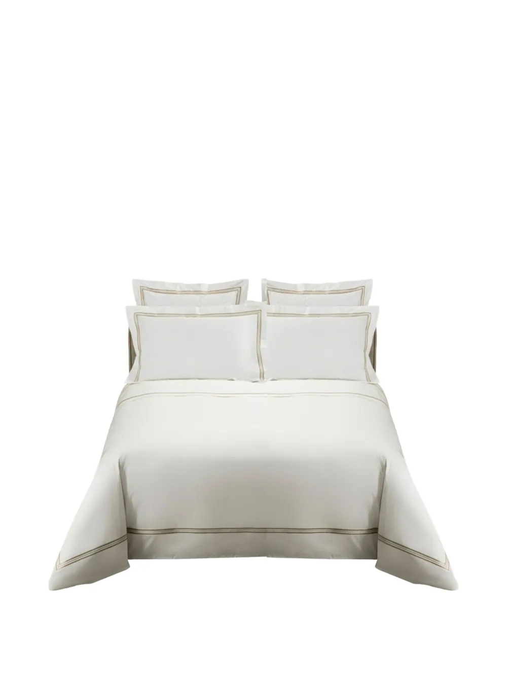 Frette Triplo popeline striped bed sheet (set of four) | White | Image 1