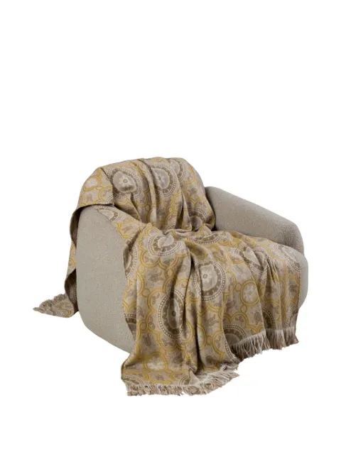 Frette Gipsy patterned fringed bed throw