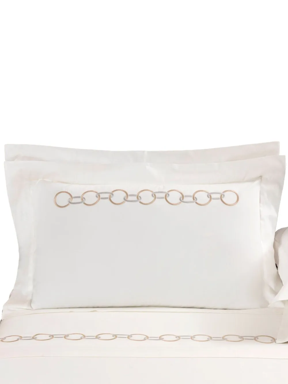 Frette links embroidery duvet set | White | Image 1