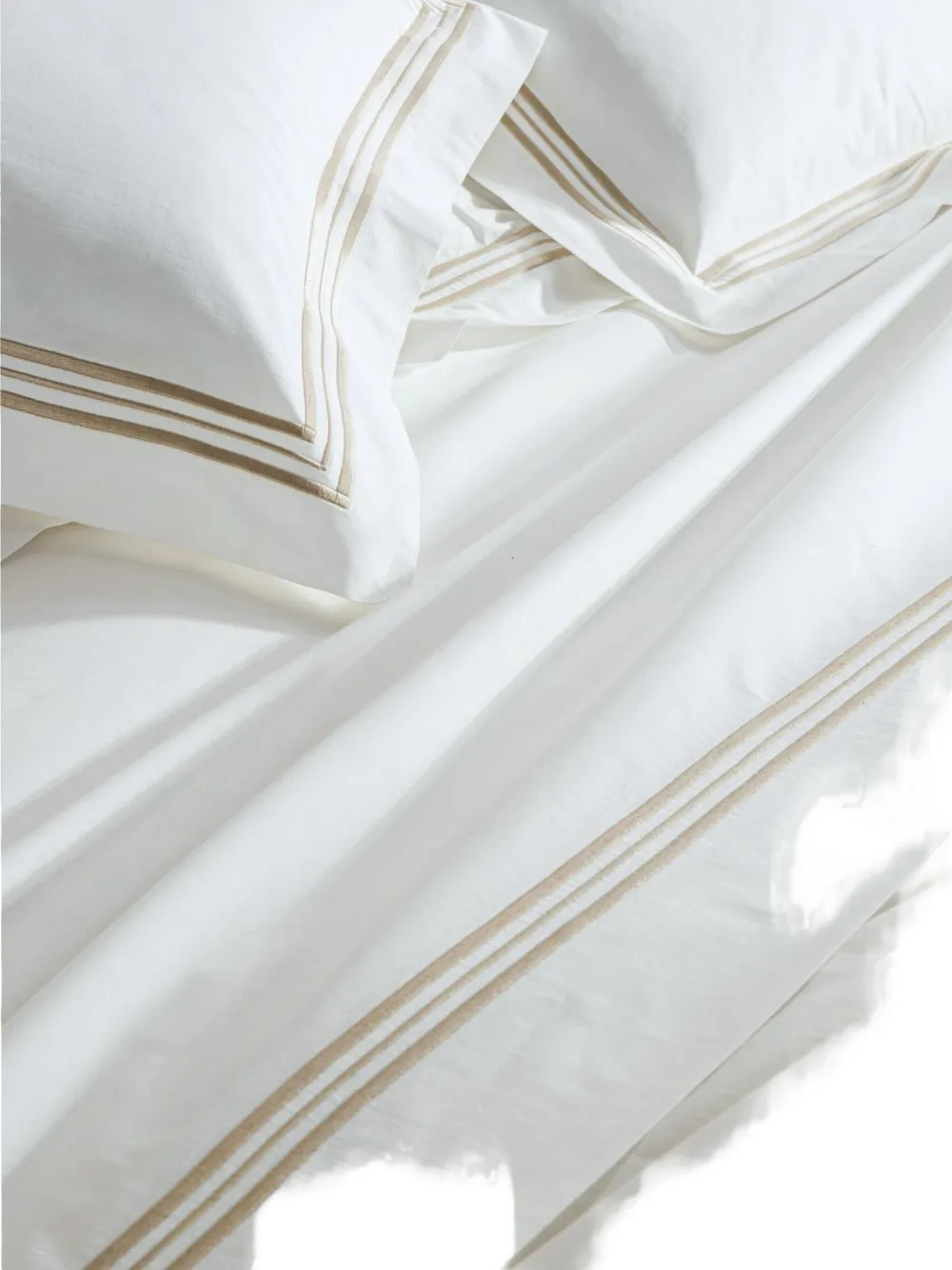 Frette Triplo Popeline Border Duvet Set In White