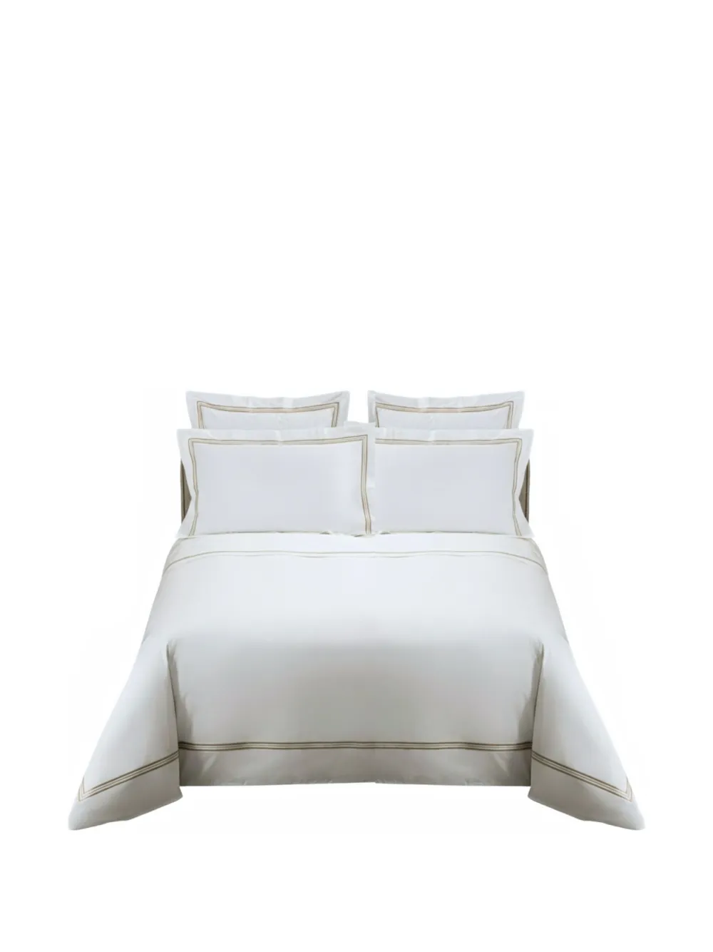 Frette Triplo Popeline Border Duvet Set | White | Image 1
