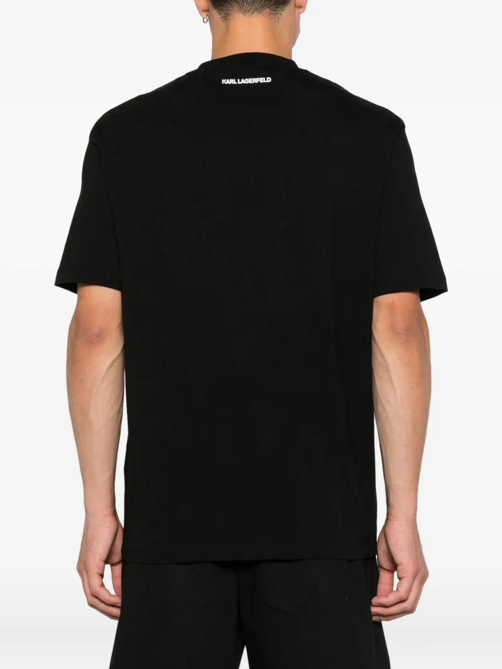 Karl Lagerfeld Katoenen T-shirt met ronde hals Zwart
