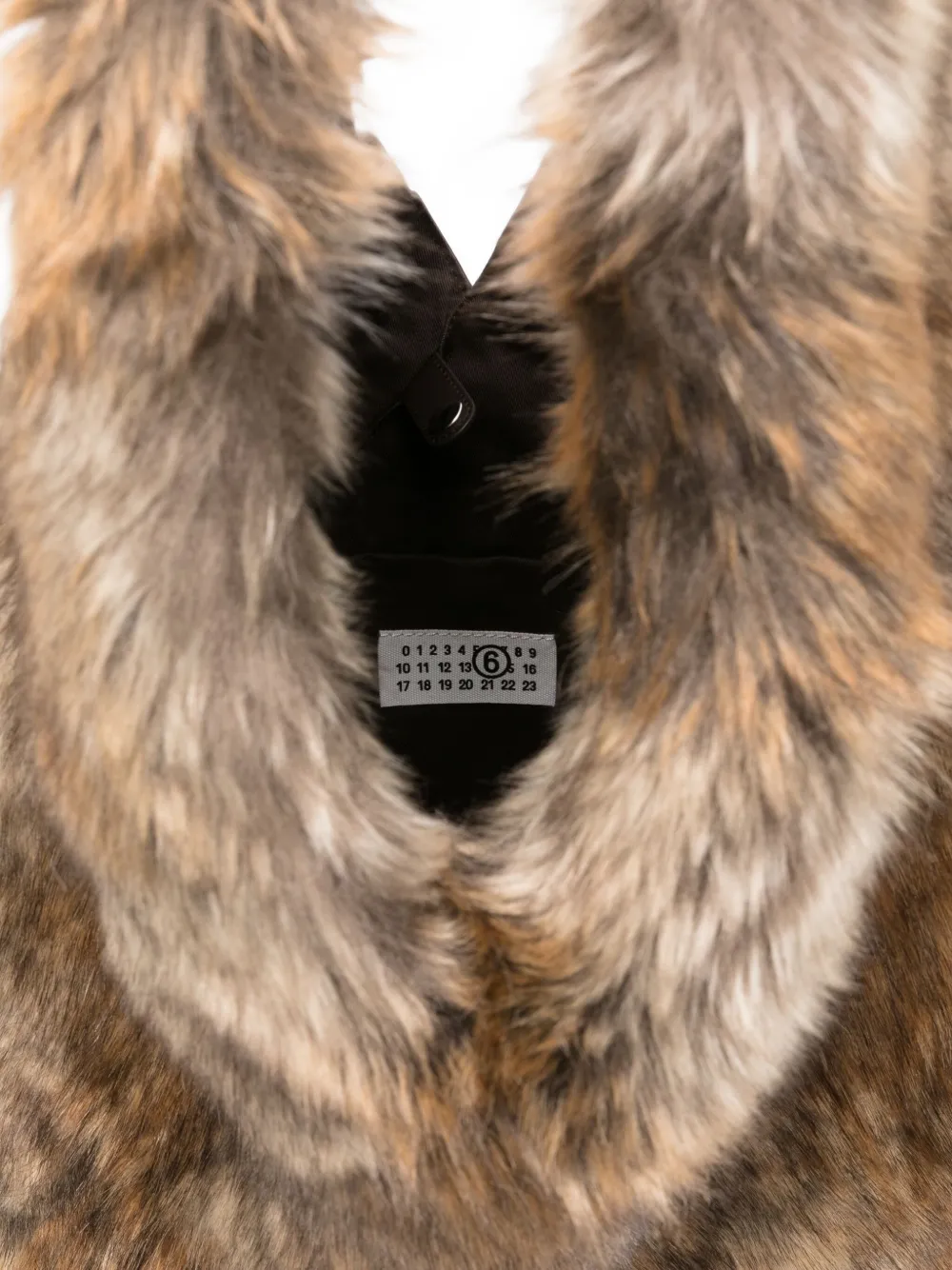 Mm6 Maison Margiela Japanese Faux Fur Tote Bag In Brown