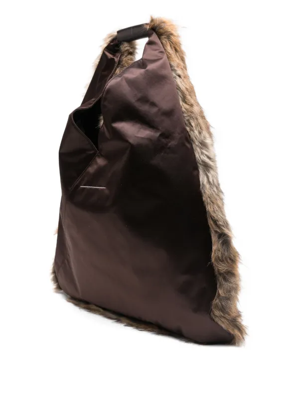 MM6 Maison Margiela Japanese Faux Fur Tote Bag | Brown | FARFETCH GE