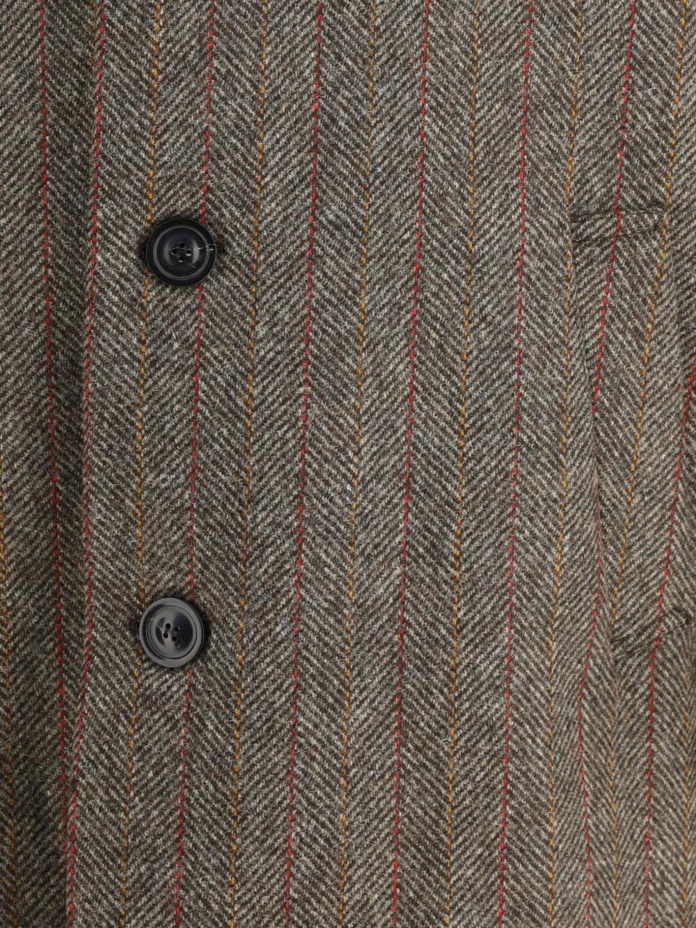 Maison Margiela herringbone-pattern button single-breasted coat Bruin