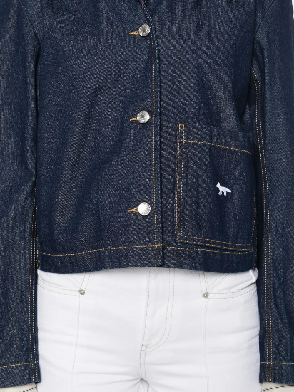 Maison Kitsuné Cropped spijkerjack Blauw