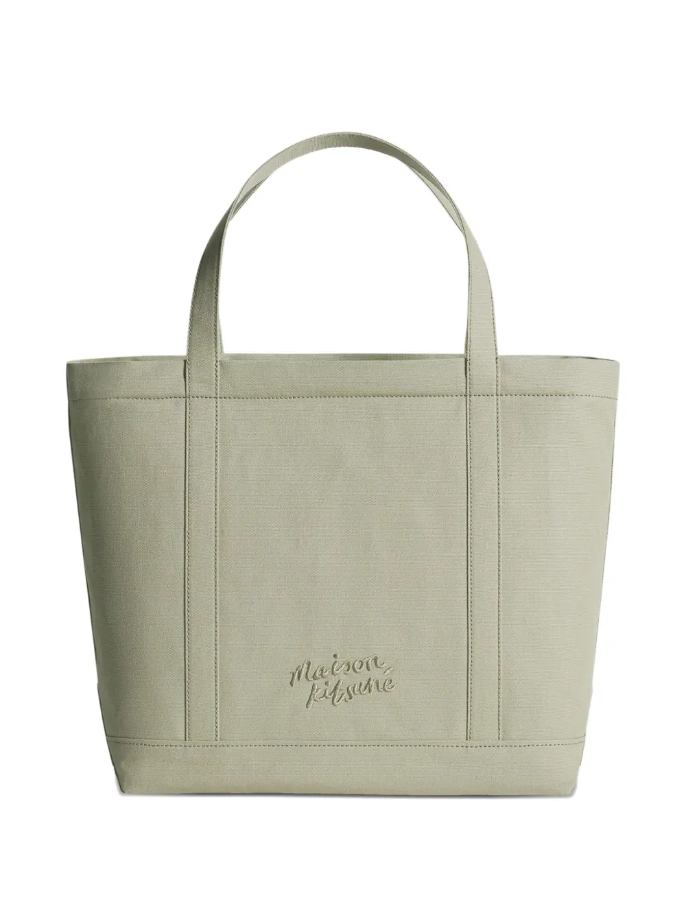 Maison Kitsuné Fox Head Tote Bag In Green