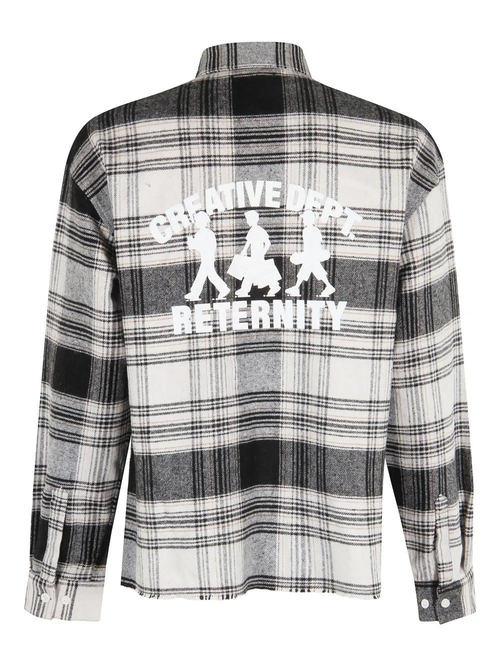 RETERNITY plaid-pattern flannel shirt - Zwart