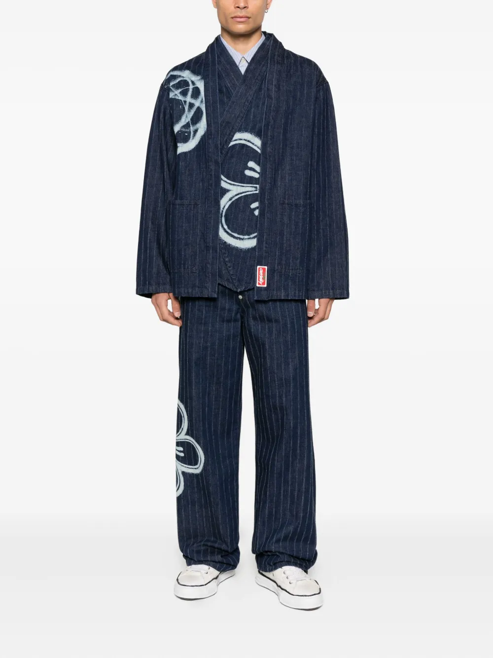 Kenzo x Futura 2000 gestreepte jeans - Blauw