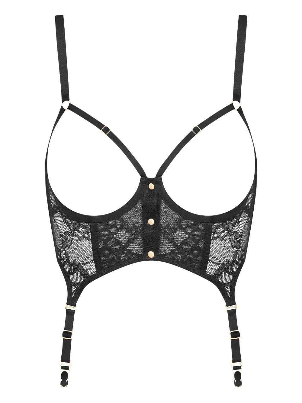 Maison Close Jeux Magnétiques Open Suspender Bustier In Black