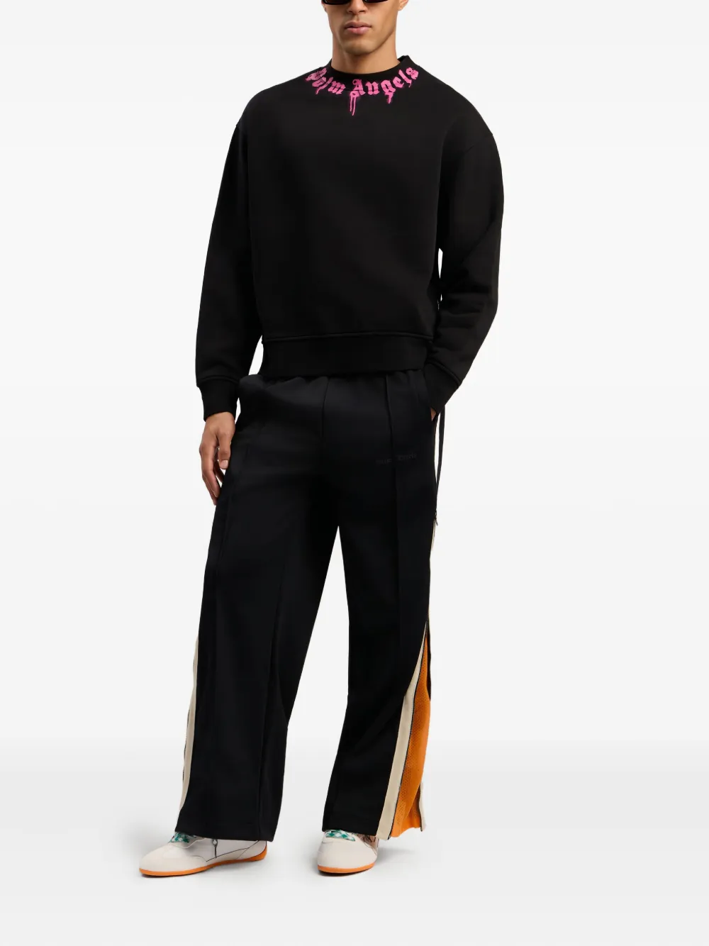 Palm Angels logo crew-neck sweatshirt - Zwart