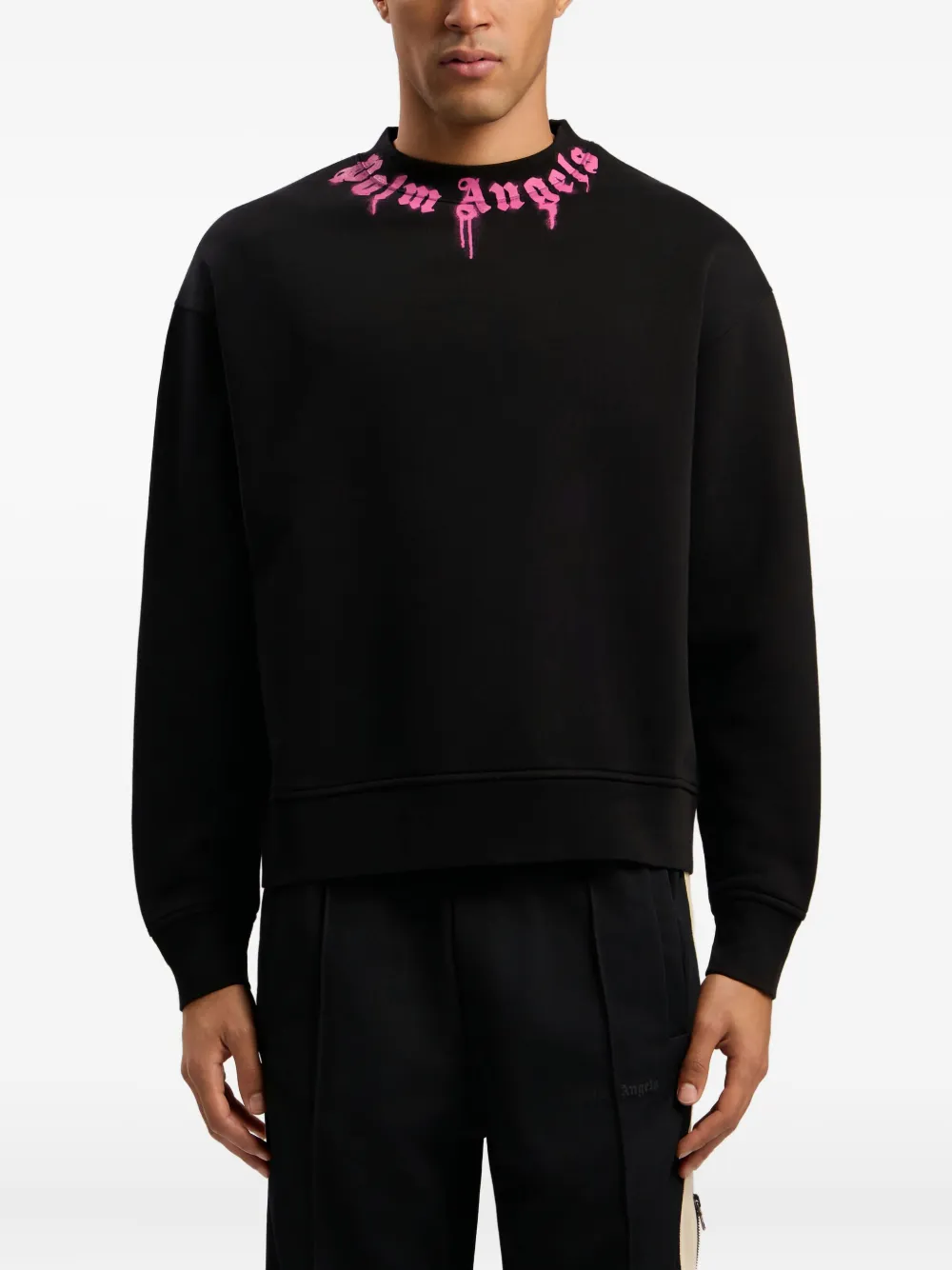 Palm Angels Sweater met logo en ronde hals Zwart