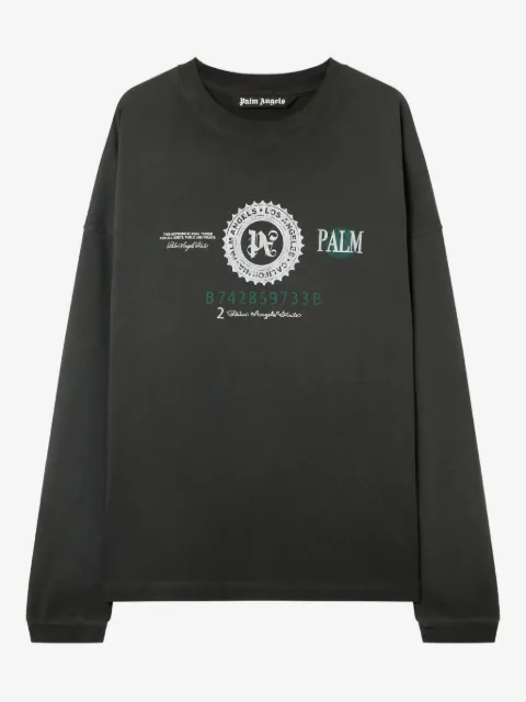 Palm Angels 달러 그래픽 긴소매 티셔츠