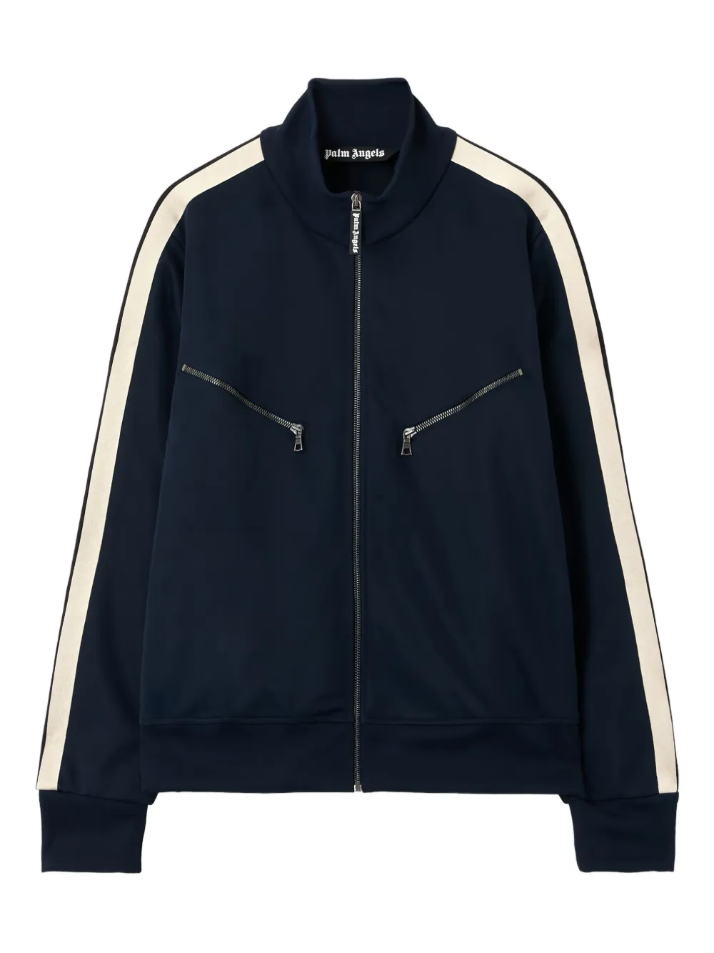 Palm Angels sudadera con logo curvo y cierre | azul | Image 1