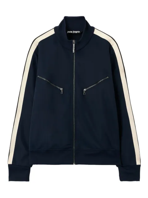 Palm Angels curved-logo zip-up sweatshirt