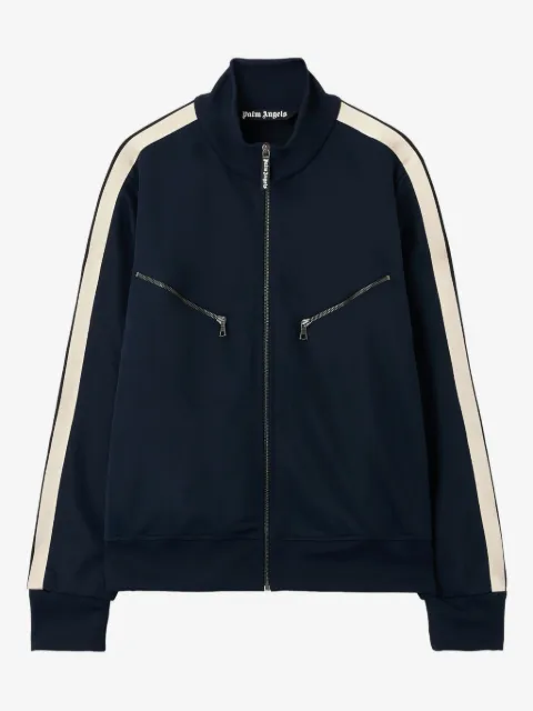 Palm Angels sudadera con logo curvo y cierre