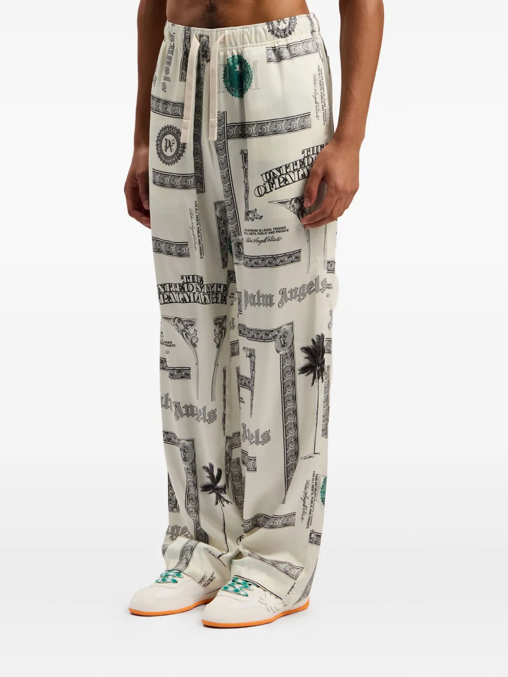 Palm Angels Broek met dollarprint Beige