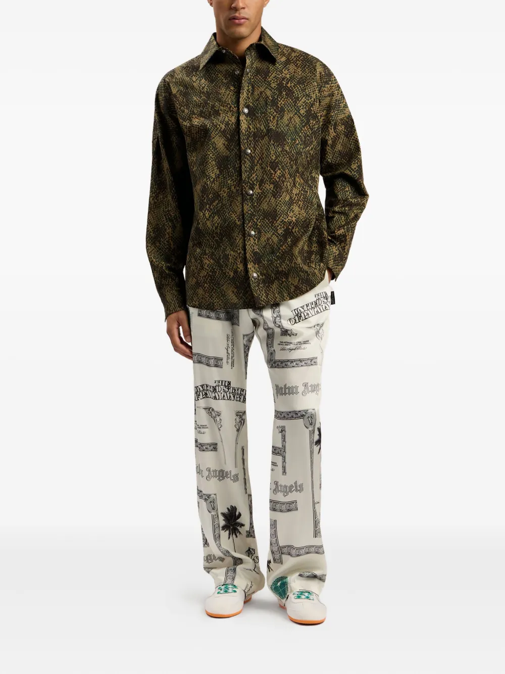 Palm Angels dollar-print trousers - Beige