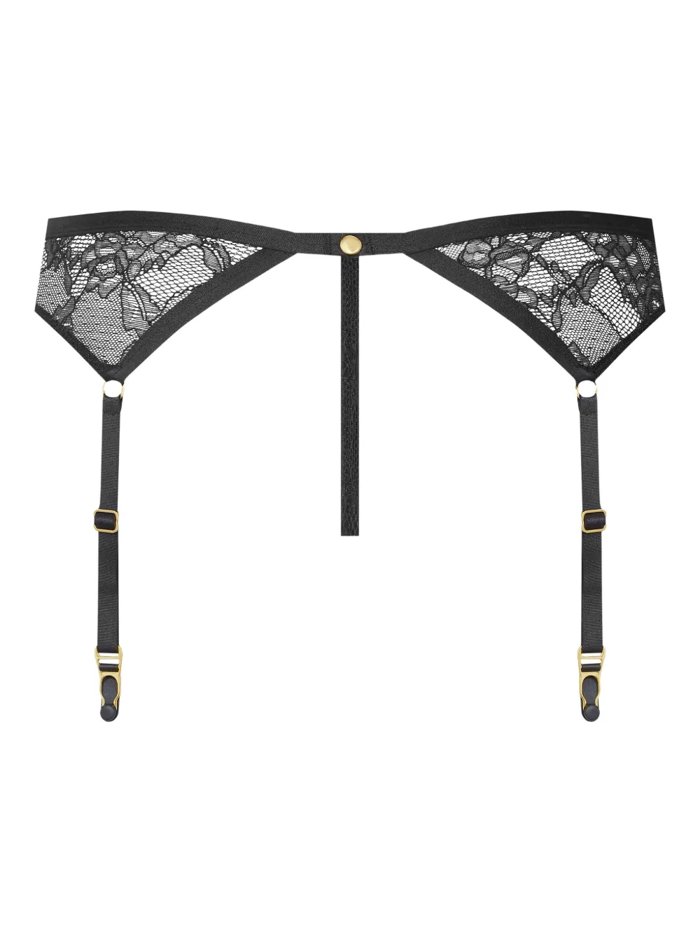 Maison Close Jeux Magnétiqueslace suspender thong - Zwart