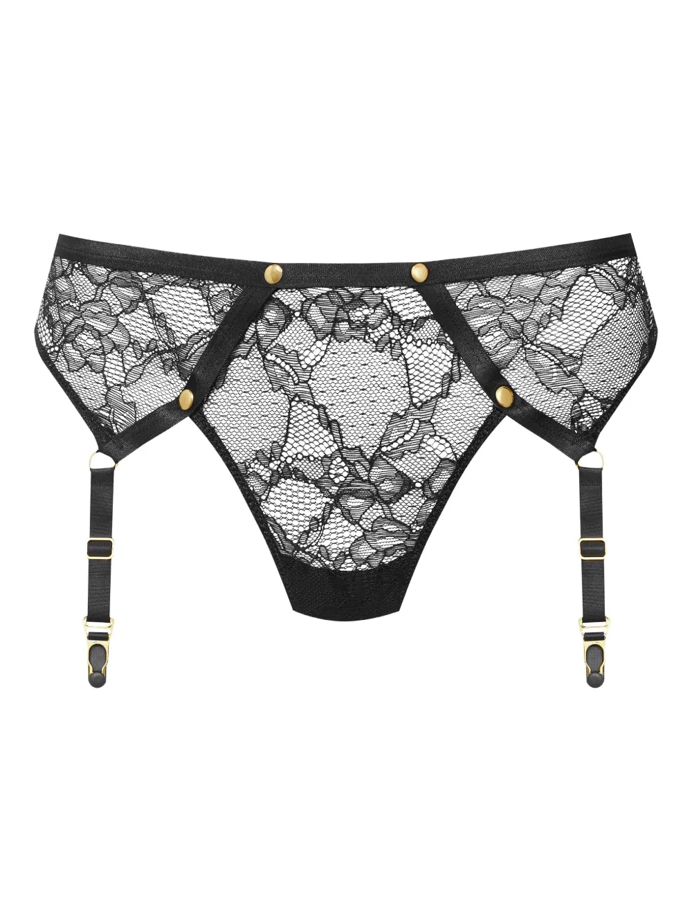 Maison Close Jeux Magnétiqueslace Suspender Thong In Black