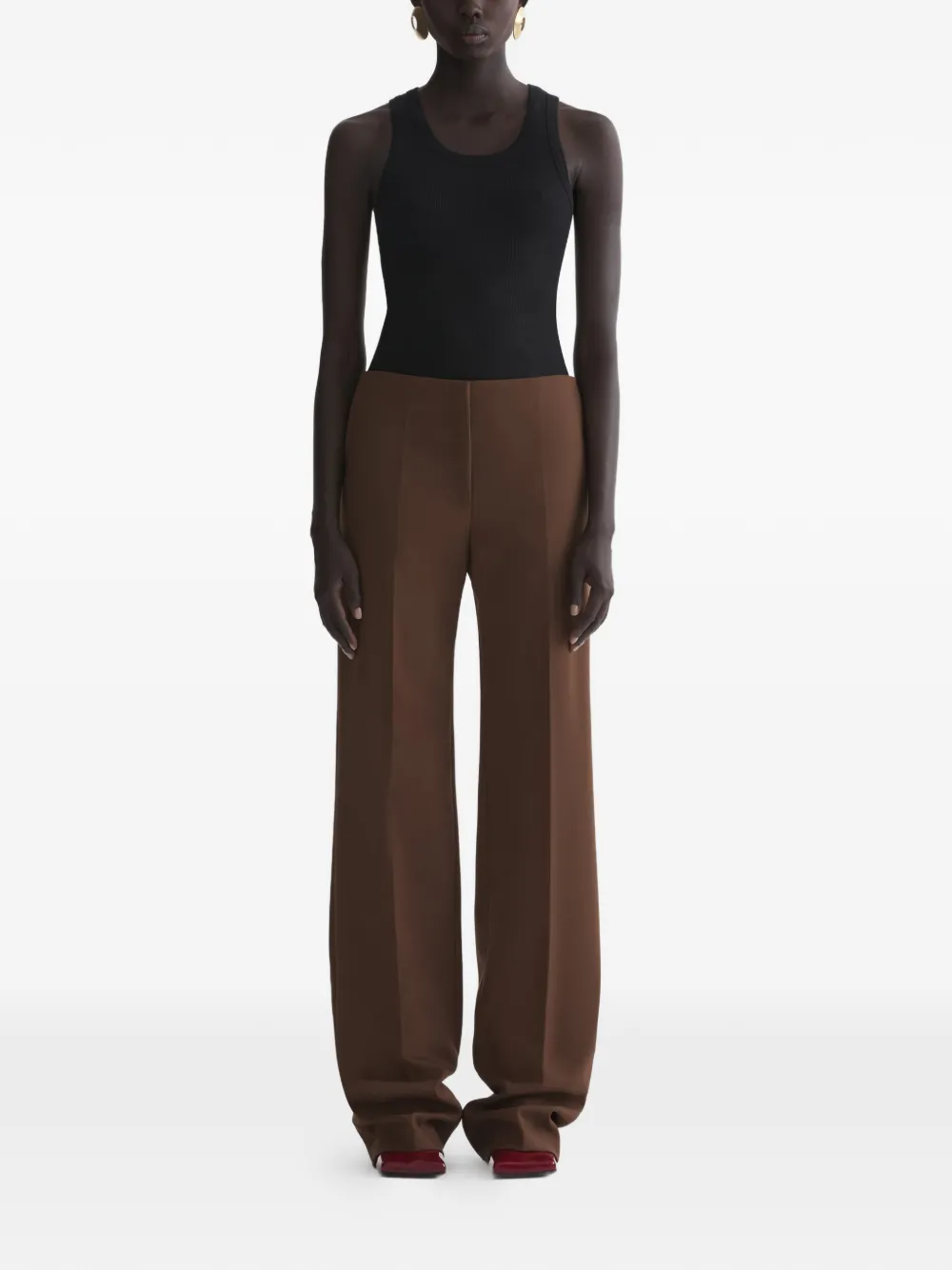Mugler Geribbelde tanktop Zwart