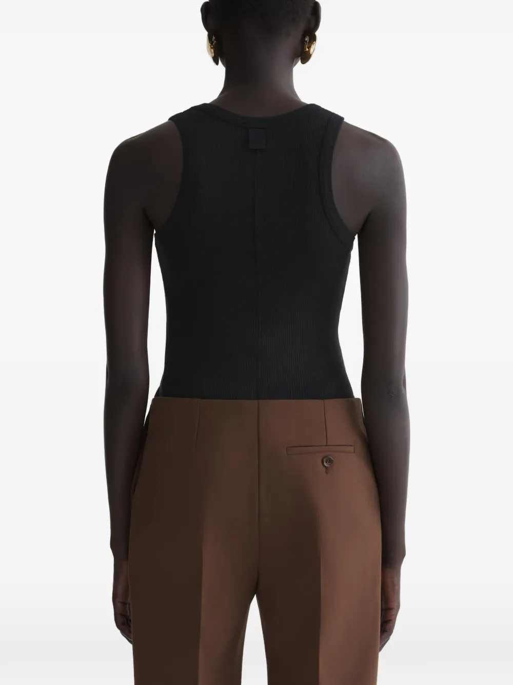 Mugler Geribbelde tanktop Zwart